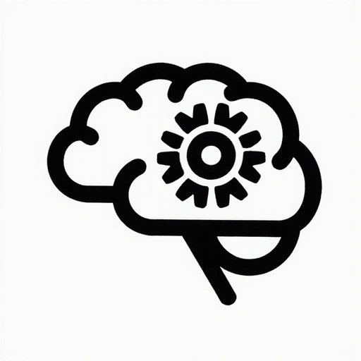 Icona di un cervello stilizzato con ingranaggi per la chiarezza mentale