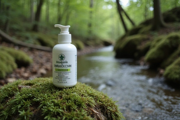 Bottiglia di ImmunoBoost in un ambiente naturale