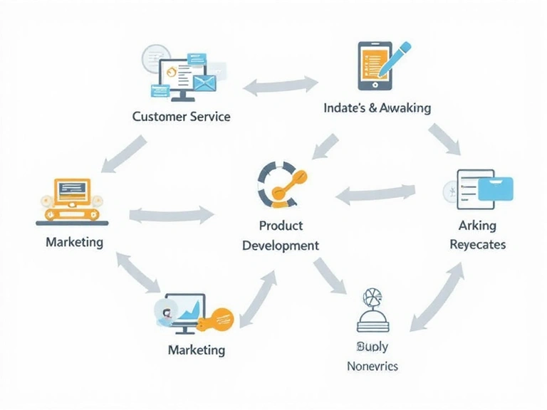 Diagramma di flusso che illustra l'utilizzo dei dati per vari scopi: servizio clienti, marketing, analisi.