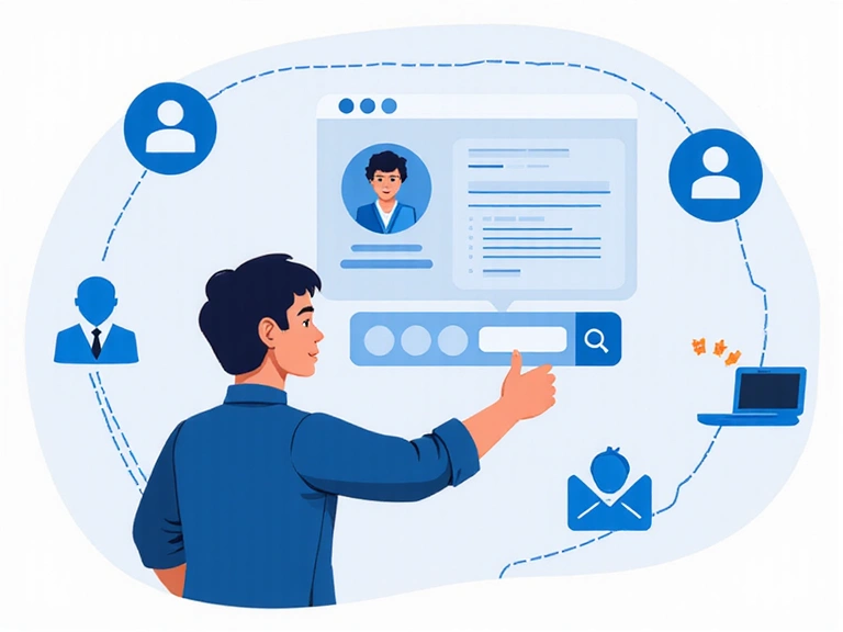 Illustrazione di una persona che gestisce i propri dati personali su uno schermo, con icone che rappresentano il controllo e l'accesso.
