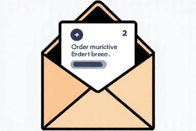 Busta di email con conferma d'ordine